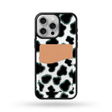 Load image into Gallery viewer, Cowprint gem wallet phone case