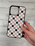 Load image into Gallery viewer, Peachy Neutrals Checkered MagSafe Compatible Phone Case