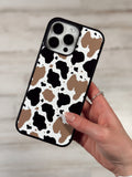 Load image into Gallery viewer, Brown and black cow print western MagSafe Compatible phone case