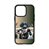 Load image into Gallery viewer, Black labrador duck hunting dog phone case