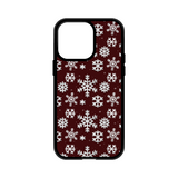 Load image into Gallery viewer, Frosty Maroon Snowflakes MagSafe Compatible Phone Case