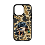 Load image into Gallery viewer, Black lab camo duck dog hunting MagSafe Compatible phone case