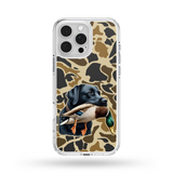 Load image into Gallery viewer, Black lab camo duck dog hunting MagSafe Compatible phone case