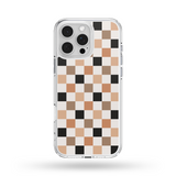 Load image into Gallery viewer, Peachy Neutrals Checkered MagSafe Compatible Phone Case