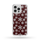 Load image into Gallery viewer, Frosty Maroon Snowflakes MagSafe Compatible Phone Case